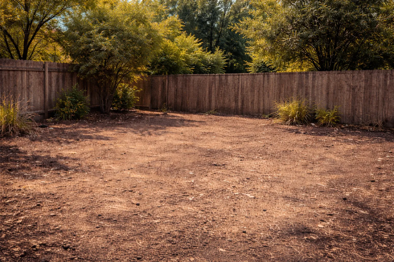 Clean backyard after VA Wine Cooling hauling service